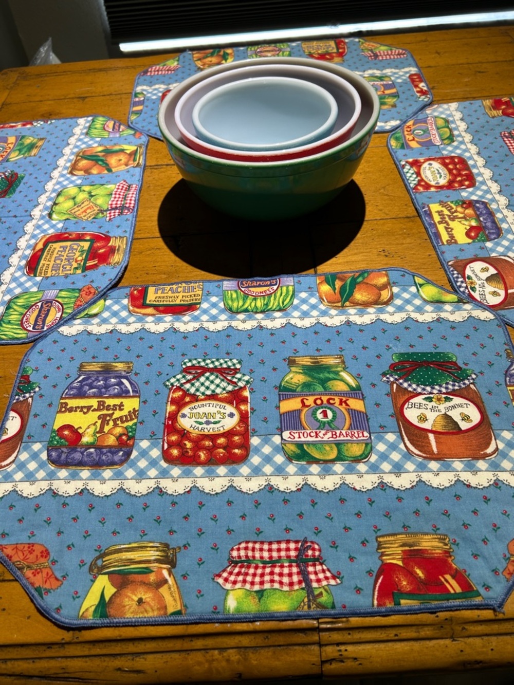 Vintage 93 Country canning jars placemats set of 4